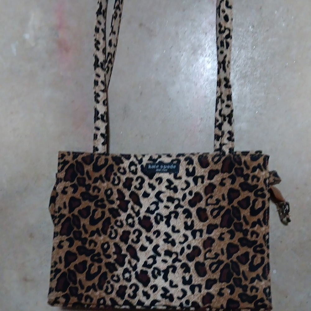 Kate Spade Brown and Black Shoulder Bag with Leopard Print
